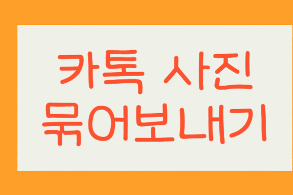 카톡 사진 묶어보내기