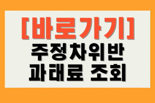 주정차위반 과태료 조회