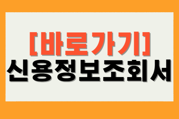 신용정보조회서 발급