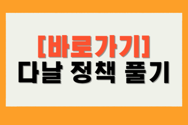다날 정책 풀기