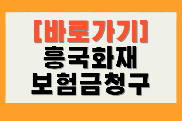 흥국화재 보험금청구