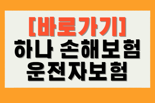 하나 손해보험 다이렉트 운전자보험