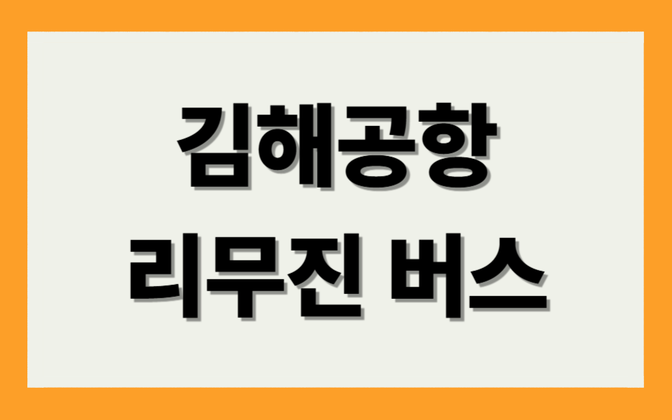 김해공항 리무진버스,