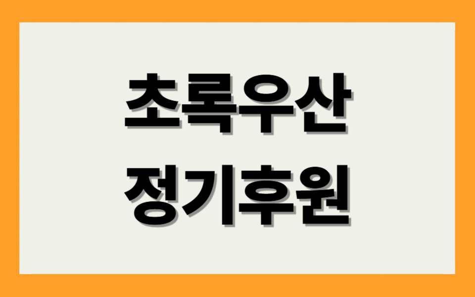초록우산 정기후원